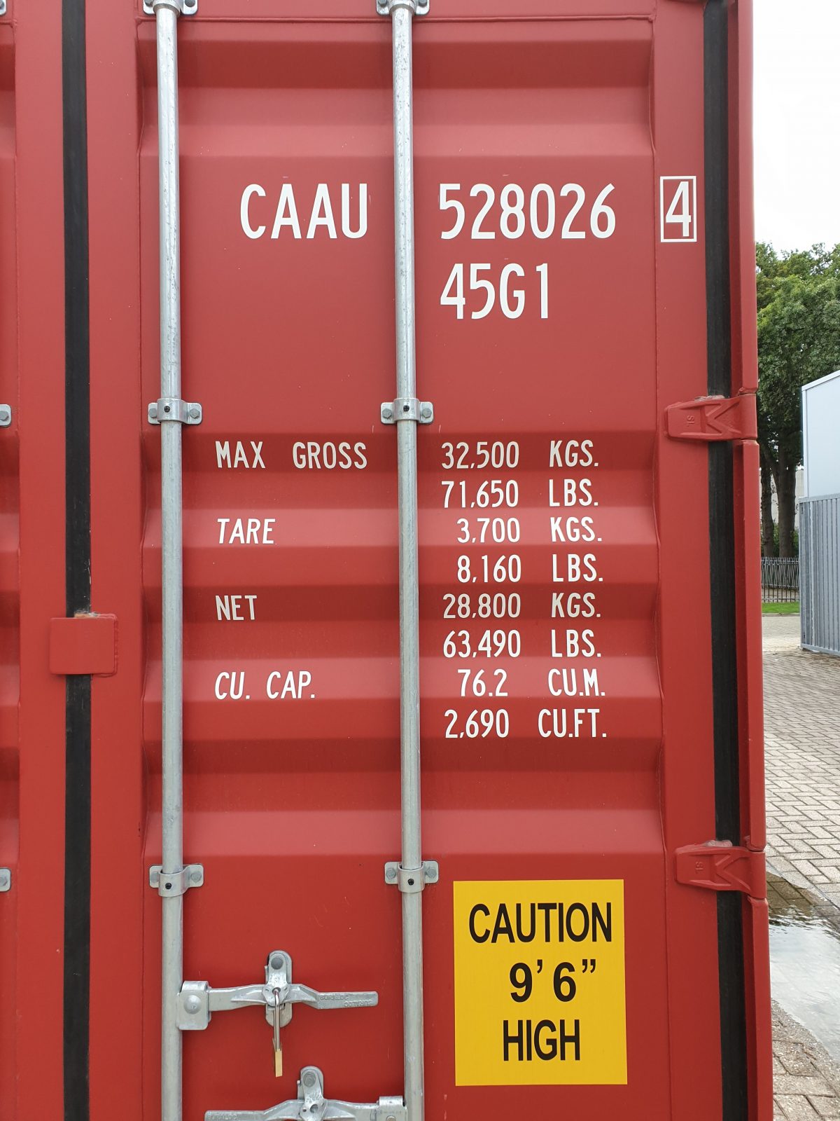 CONTAINERNR CAAU 5280264 (19081 = 1st CONTAINER AUGUST)