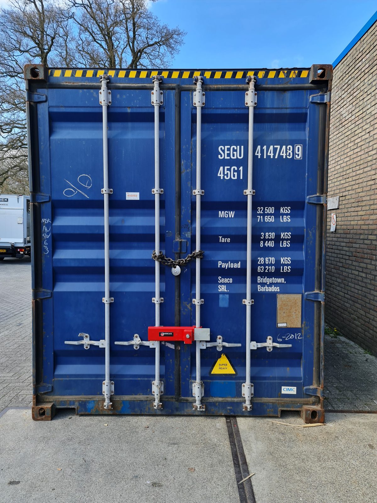 CONTAINERNR SEGU 4147489 (21042= 2E CONTAINER APRIL)
